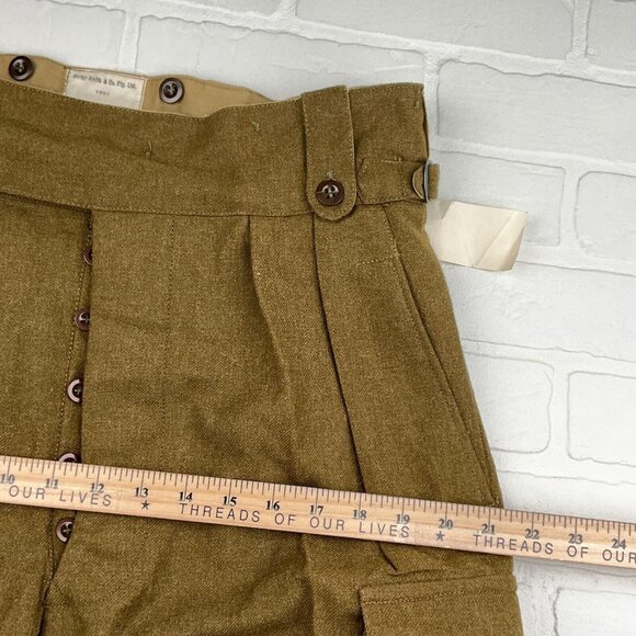 Carter Smith Co‎ Pants 11 Brown Cargo Wool Austrailian 1951 Military Deadstock - Picture 10 of 14
